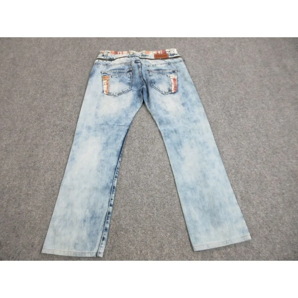 Desigual Pants Mens 36 Blue‎ Denim Jeans Straight Regular Fit Button Fly 36X31